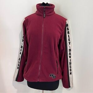 Harley-Davidson Women's Burgundy Fleece zip up Jacket